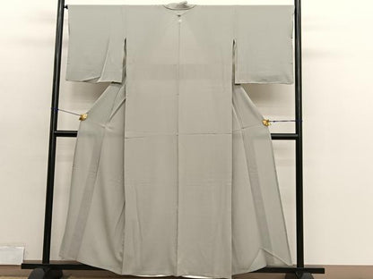 平和屋着物＊夏物　色無地　絽縮緬　砂色　正絹　逸品　BAAX7242hv