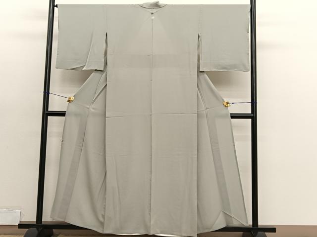 平和屋着物＊夏物　色無地　絽縮緬　砂色　正絹　逸品　BAAX7242hv