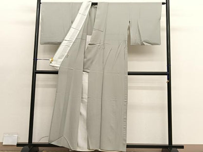 平和屋着物＊夏物　色無地　絽縮緬　砂色　正絹　逸品　BAAX7242hv