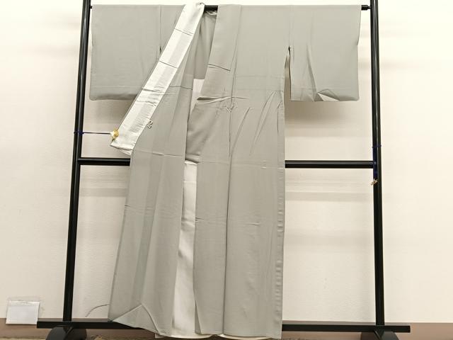 平和屋着物＊夏物　色無地　絽縮緬　砂色　正絹　逸品　BAAX7242hv