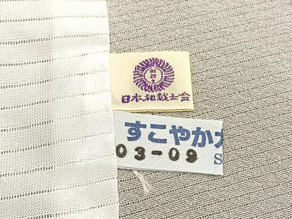 平和屋着物＊夏物　色無地　絽縮緬　砂色　正絹　逸品　BAAX7242hv