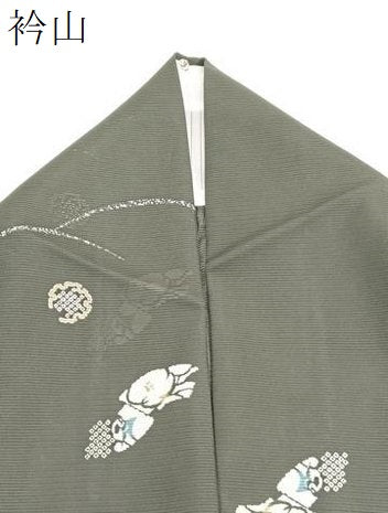 平和屋着物＊夏物　小紋　絽　地紙花文　黒地　洗える着物　BAAX7243hv