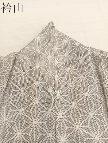 平和屋着物＊夏物　小紋　紗　麻の葉文様　洗える着物　BAAX7245hv