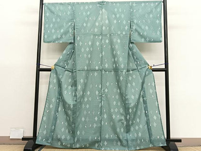 平和屋着物＊夏物　小紋　絽　瓢箪に七宝　洗える着物　BAAX7246hv