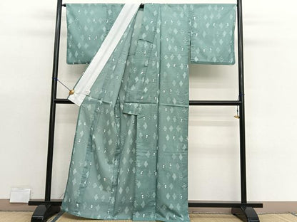 平和屋着物＊夏物　小紋　絽　瓢箪に七宝　洗える着物　BAAX7246hv