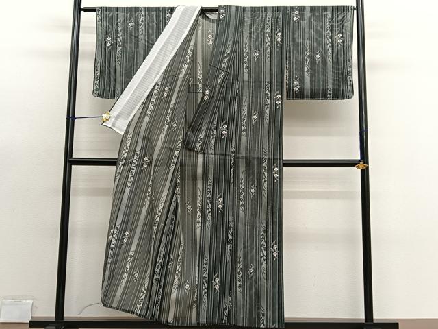 平和屋着物＊夏物　小紋　絽　花間道　洗える着物　BAAX7247hv