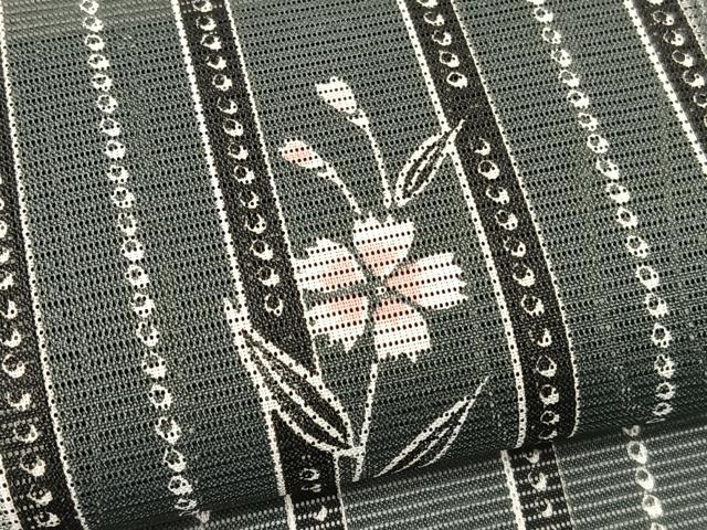 平和屋着物＊夏物　小紋　絽　花間道　洗える着物　BAAX7247hv