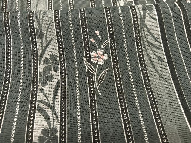 平和屋着物＊夏物　小紋　絽　花間道　洗える着物　BAAX7247hv