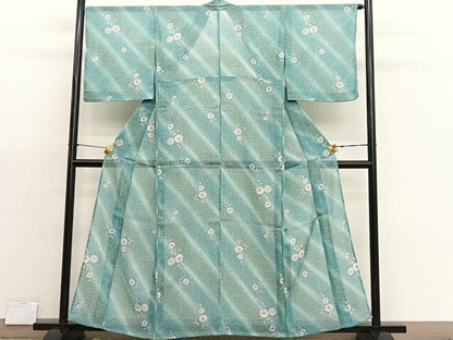 平和屋着物＊夏物　小紋　紅梅織　辻が花　暈し染め　洗える着物　BAAX7250hv