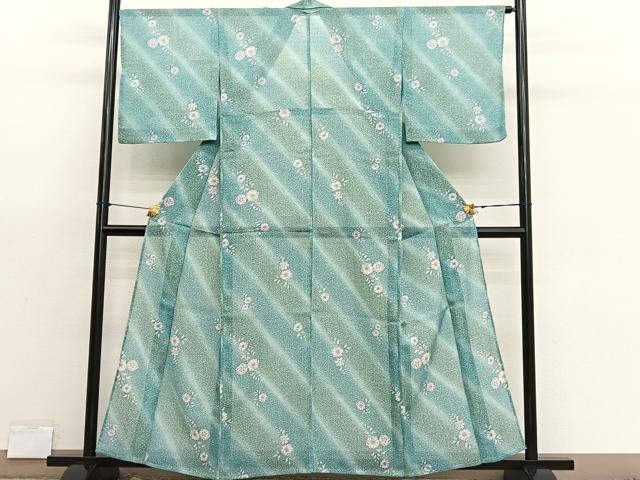 平和屋着物＊夏物　小紋　紅梅織　辻が花　暈し染め　洗える着物　BAAX7250hv