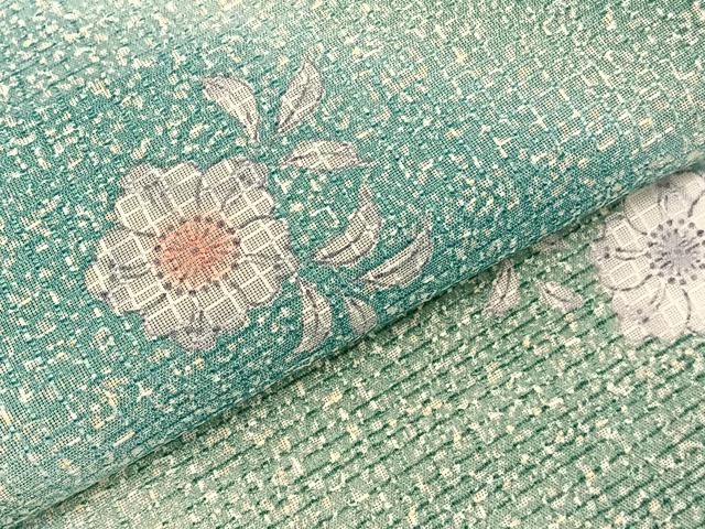 平和屋着物＊夏物　小紋　紅梅織　辻が花　暈し染め　洗える着物　BAAX7250hv