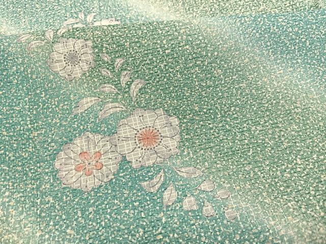 平和屋着物＊夏物　小紋　紅梅織　辻が花　暈し染め　洗える着物　BAAX7250hv