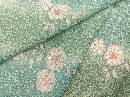 平和屋着物＊夏物　小紋　紅梅織　辻が花　暈し染め　洗える着物　BAAX7250hv