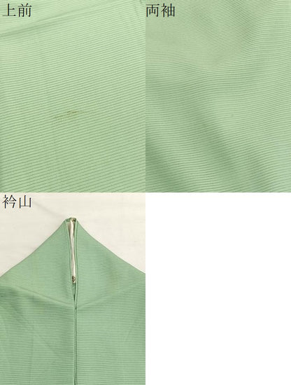 平和屋着物＊夏物　色無地　絽　若葉色　正絹　逸品　BAAX7252hv