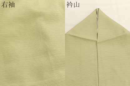 平和屋着物＊夏物　色無地　絽　枯草色　正絹　逸品　BAAX7254hv