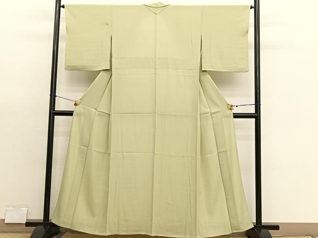 平和屋着物＊夏物　色無地　絽　枯草色　正絹　逸品　BAAX7254hv