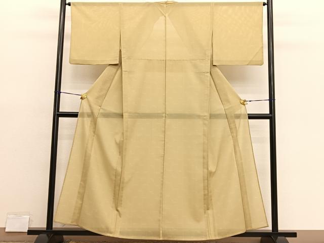 平和屋着物＊夏物　小紋　絽　桔梗枝葉文　洗える着物　BAAX7257hv
