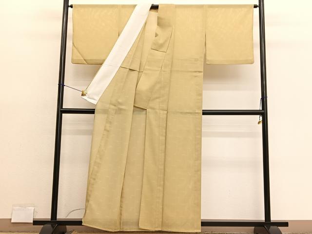 平和屋着物＊夏物　小紋　絽　桔梗枝葉文　洗える着物　BAAX7257hv