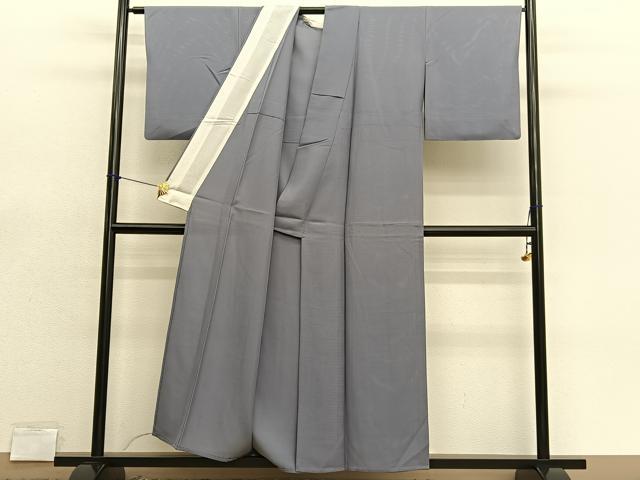 平和屋着物＊夏物　色無地　絽　源氏鼠色　正絹　逸品　BAAX7261hv