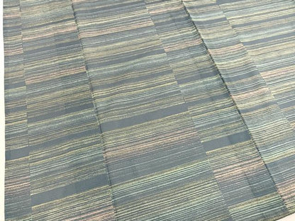 平和屋着物＊夏物　小紋　絽　横段文　洗える着物　BAAX7263hv