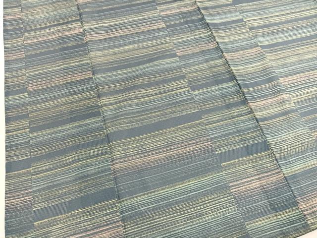 平和屋着物＊夏物　小紋　絽　横段文　洗える着物　BAAX7263hv