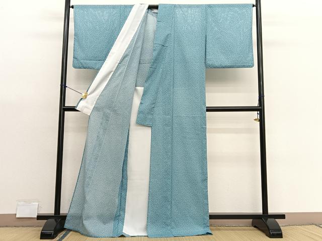 平和屋着物＊夏物　小紋　絽　小花文　洗える着物　BAAX7266hv
