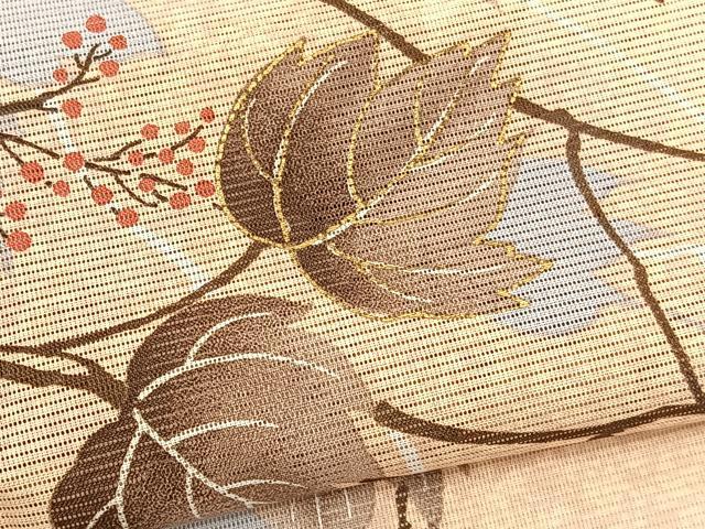 平和屋着物＊夏物　訪問着　絽　葡萄蔦の葉文　暈し染め　金彩　洗える着物　BAAX7271hv