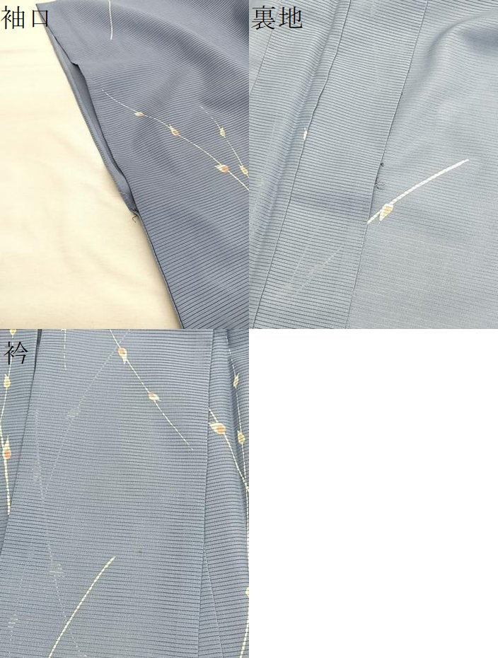 平和屋着物＊夏物　小紋　絽　枝花文　洗える着物　BAAX7272hv