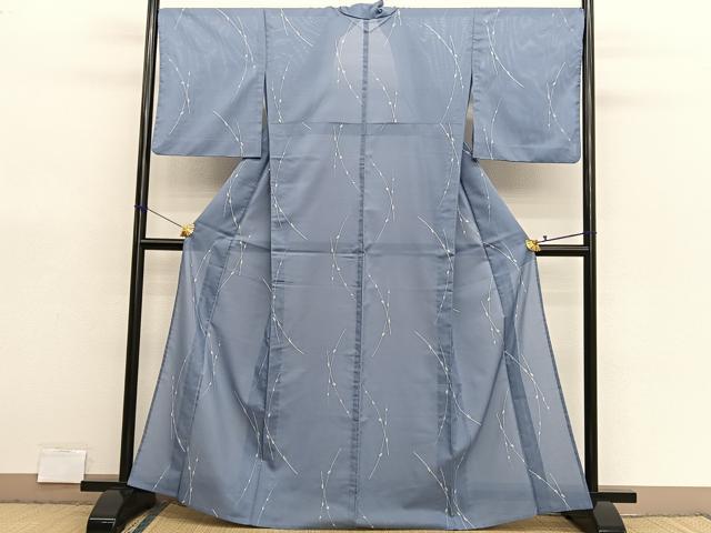 平和屋着物＊夏物　小紋　絽　枝花文　洗える着物　BAAX7272hv