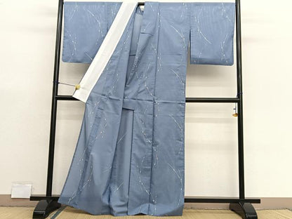 平和屋着物＊夏物　小紋　絽　枝花文　洗える着物　BAAX7272hv