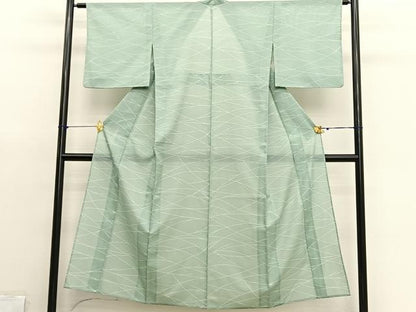 平和屋着物＊夏物　小紋　絽　霰幾何学文様　洗える着物　BAAX7273hv