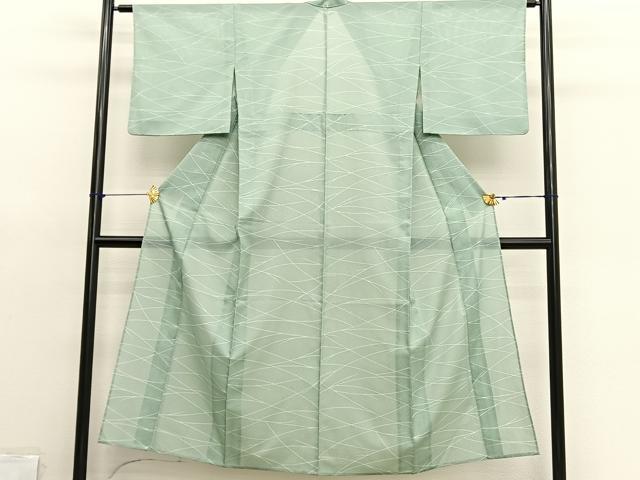 平和屋着物＊夏物　小紋　絽　霰幾何学文様　洗える着物　BAAX7273hv