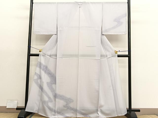 平和屋着物＊夏物　訪問着　絽　刺繍　流水源氏車文　暈し染め　金彩　正絹　逸品　BAAX7276hv