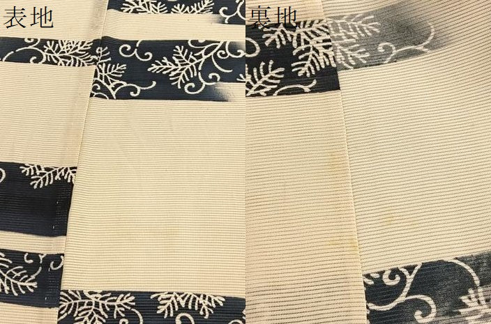 平和屋着物＊夏物　小紋　絽　横段唐草文　正絹　逸品　BAAX7277hv