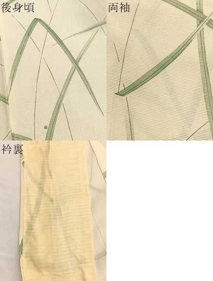 平和屋着物＊夏物　小紋　絽　手描き　露草文　正絹　逸品　BAAX7279hv
