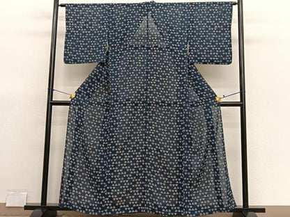 平和屋着物＊夏物　小紋　絽　草花文　正絹　逸品　BAAX7281hv
