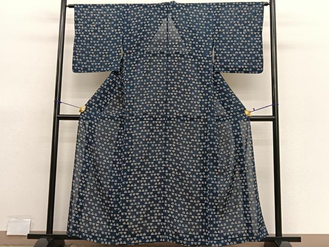 平和屋着物＊夏物　小紋　絽　草花文　正絹　逸品　BAAX7281hv