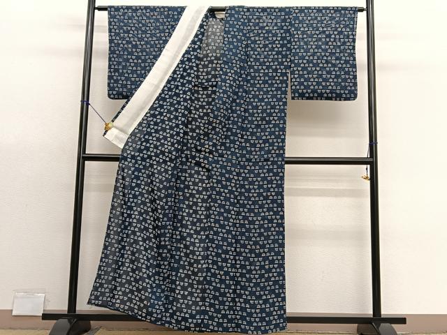 平和屋着物＊夏物　小紋　絽　草花文　正絹　逸品　BAAX7281hv