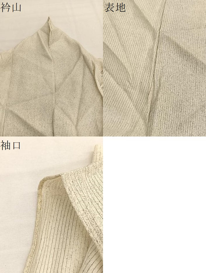 平和屋着物＊夏物　訪問着　縦絽　刺繍　枝花文　暈し染め　銀糸　正絹　逸品　BAAX7282hv
