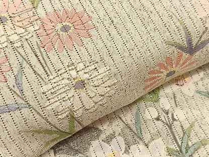 平和屋着物＊夏物　訪問着　縦絽　刺繍　枝花文　暈し染め　銀糸　正絹　逸品　BAAX7282hv