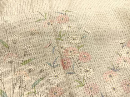 平和屋着物＊夏物　訪問着　縦絽　刺繍　枝花文　暈し染め　銀糸　正絹　逸品　BAAX7282hv