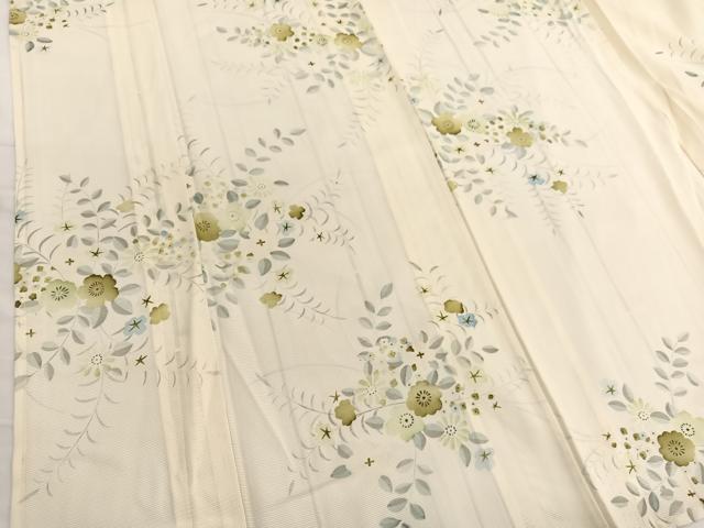 平和屋着物＊夏物　小紋　絽　草花文　正絹　逸品　BAAX7284hv