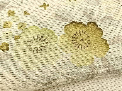 平和屋着物＊夏物　小紋　絽　草花文　正絹　逸品　BAAX7284hv