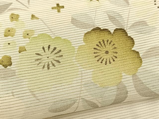 平和屋着物＊夏物　小紋　絽　草花文　正絹　逸品　BAAX7284hv