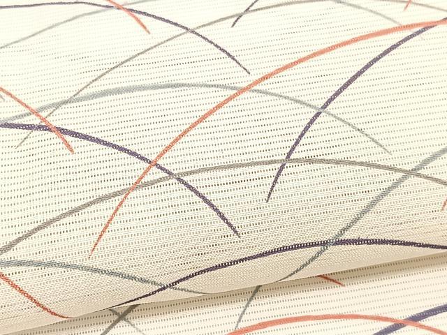 平和屋着物＊夏物　小紋　絽　芝草文　反端付き　正絹　逸品　BAAX7287hv