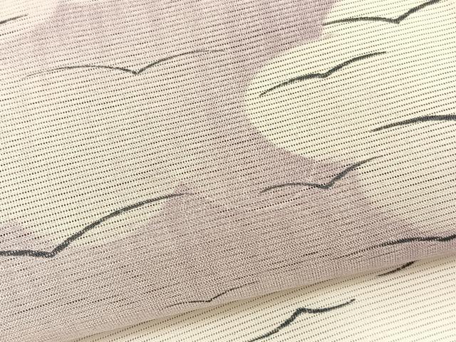 平和屋着物＊夏物　小紋　絽　瑞雲飛鳥文　暈し染め　正絹　逸品　BAAX7290hv