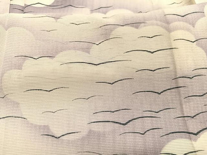 平和屋着物＊夏物　小紋　絽　瑞雲飛鳥文　暈し染め　正絹　逸品　BAAX7290hv