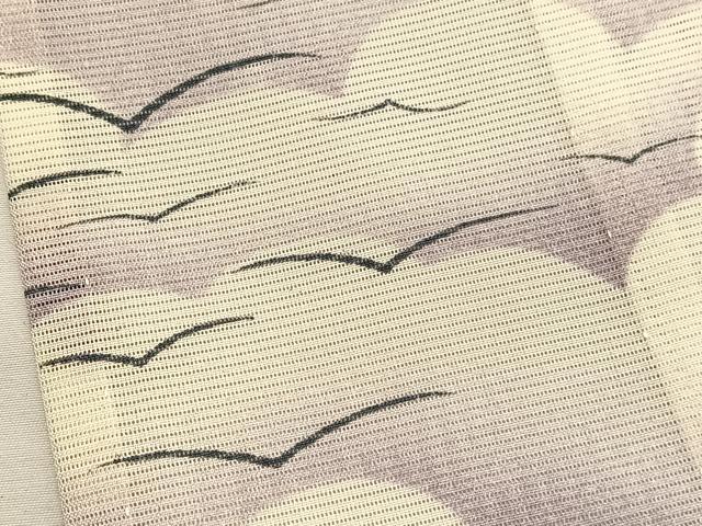 平和屋着物＊夏物　小紋　絽　瑞雲飛鳥文　暈し染め　正絹　逸品　BAAX7290hv