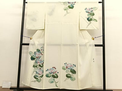 平和屋着物＊夏物　訪問着　絽　作家物　手描き　朝顔　正絹　逸品　BAAX7291hv
