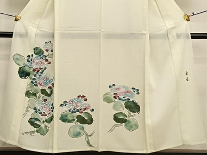 平和屋着物＊夏物　訪問着　絽　作家物　手描き　朝顔　正絹　逸品　BAAX7291hv